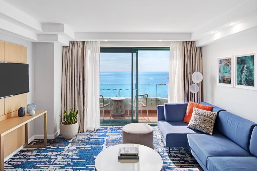 Seaside Suite lounge ocean facing view at Crowne Plaza Coogee