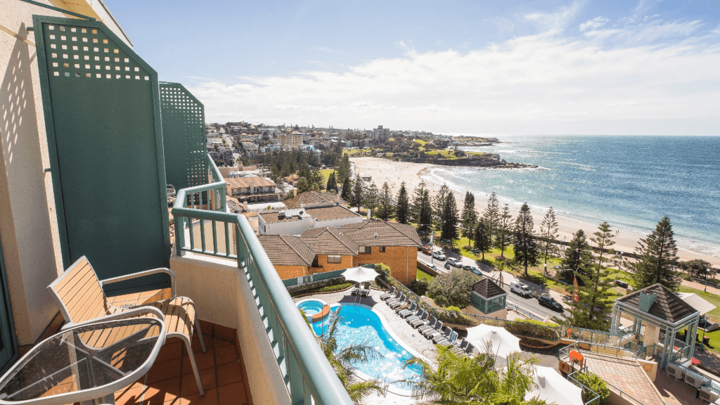 King Ocean View balcony at Crowne Plaza Sydney Coogee Beach
