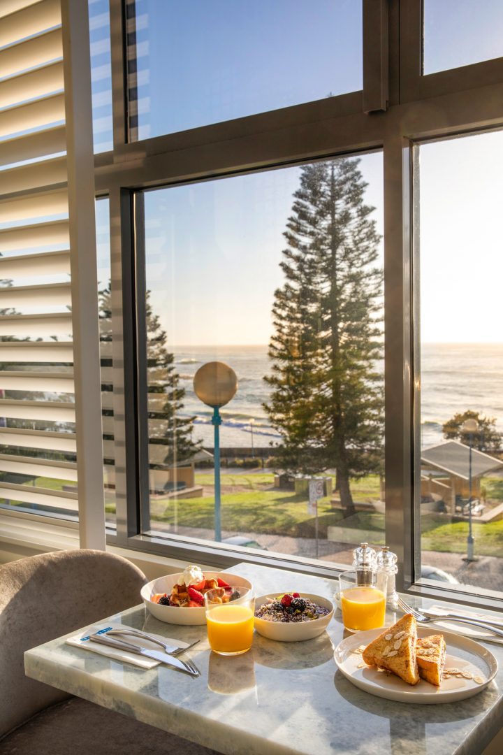 Buffet breakfast on Shutters Terrace at Crowne Plaza Sydney Coogee Beach